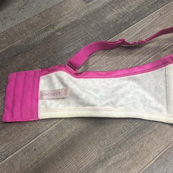 Cacique Pink Leopard Print Bra Intimates Size 44 DD - Picture 4 of 5